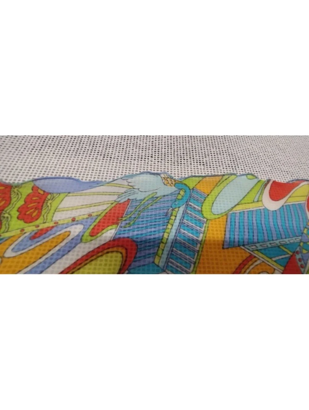 Vintage 1960s Psychedelic Chiffon Scarf NYLON lettude edging AUSTIN POWERS MOD